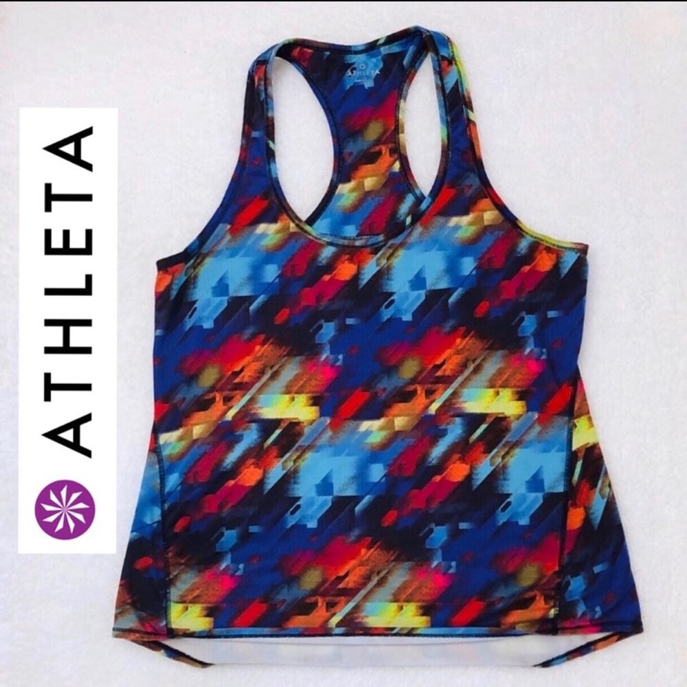 Athleta Racerback Tank Top Multicolored Size L